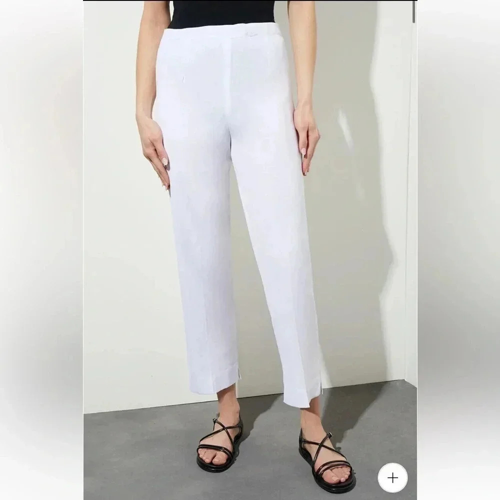 NWT Ming Wang Knit Ankle Pant White size Large